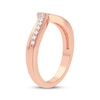 Thumbnail Image 1 of Diamond Vintage Style Chevron Anniversary Band 1/4 ct tw Round-cut 14K Rose Gold