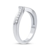 Thumbnail Image 1 of Diamond Vintage Style Chevron Anniversary Band 1/4 ct tw Round-cut 14K White Gold