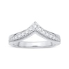 Thumbnail Image 2 of Diamond Vintage Style Chevron Anniversary Band 1/4 ct tw Round-cut 14K White Gold