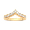 Diamond Vintage Style Chevron Ring 1/4 ct tw Round-cut 14K Yellow Gold