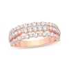 Thumbnail Image 1 of Now + Forever Diamond Three-Row Anniversary Band 1 ct tw Round-cut 14K Rose Gold