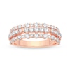 Thumbnail Image 3 of Now + Forever Diamond Three-Row Anniversary Band 1 ct tw Round-cut 14K Rose Gold