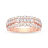 Thumbnail Image 2 of Diamond Three-Row Anniversary Band 1 ct tw Round-cut 14K Rose Gold