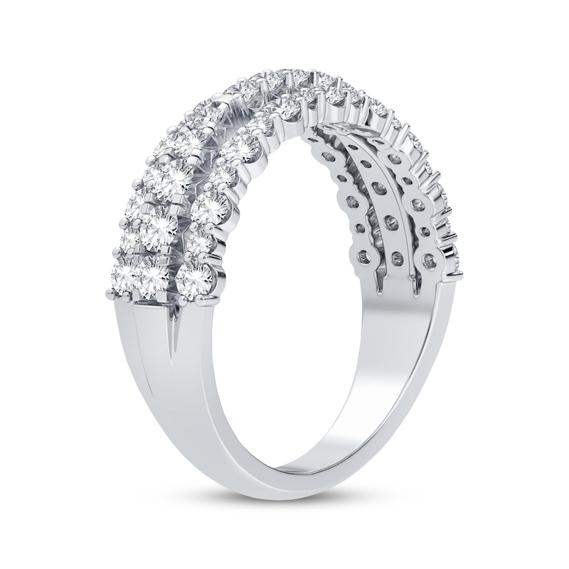 Main Image 2 of Now + Forever Diamond Three-Row Anniversary Band 1 ct tw Round-cut 14K White Gold