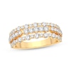 Thumbnail Image 1 of Now + Forever Diamond Three-Row Anniversary Band 1 ct tw Round-cut 14K Yellow Gold