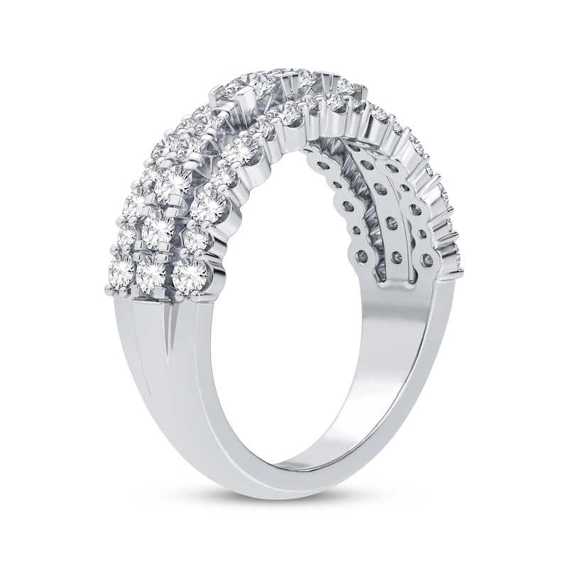 Main Image 2 of Now + Forever Diamond Three-Row Anniversary Band 1 ct tw Round-cut 14K White Gold
