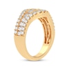 Thumbnail Image 1 of Diamond Fancy Three-Row Anniversary Band 1-1/3 ct tw Round-cut 14K Yellow Gold