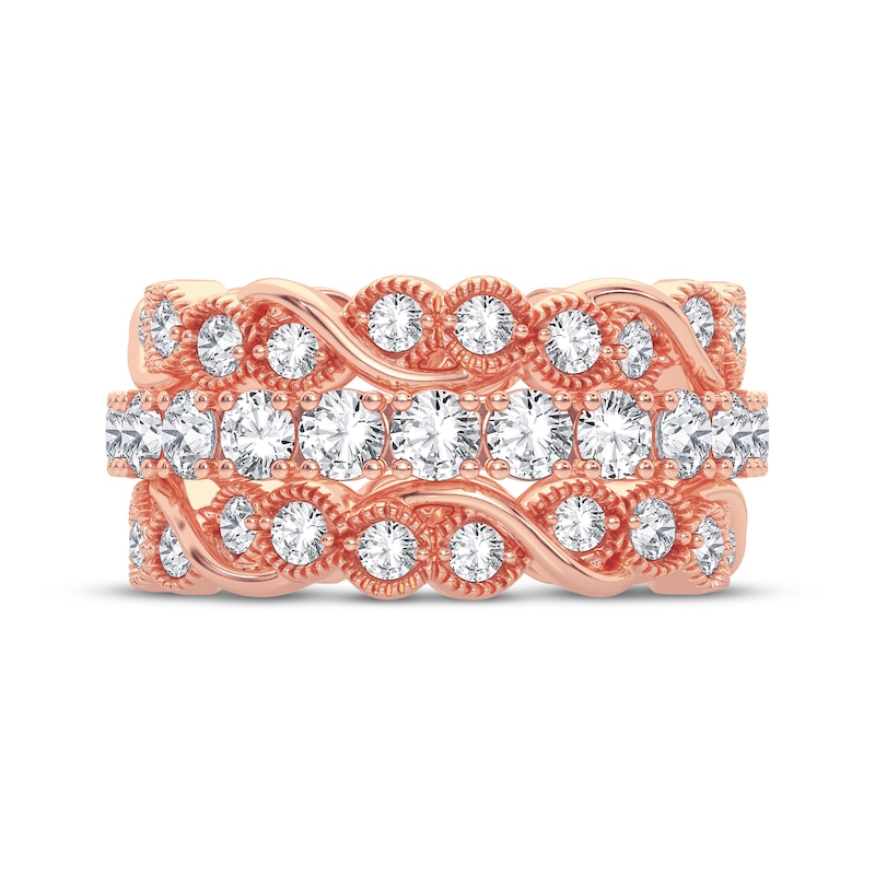 Main Image 3 of Now + Forever Round-cut Diamond Eternity Band 3 ct tw 14K Rose Gold