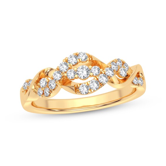 Now + Forever Diamond Twist Anniversary Band 1/3 ct tw 14K Yellow Gold