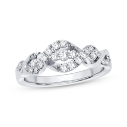 Now + Forever Diamond Twist Anniversary Band 1/3 ct tw 14K White Gold
