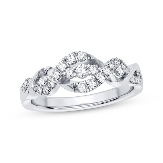 Now + Forever Diamond Twist Anniversary Band 1/3 ct tw 14K White Gold