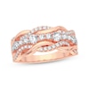 Thumbnail Image 1 of Now + Forever Round-Cut Diamond Multi-Row Twist Anniversary Band 1/2 ct tw 14K Rose Gold