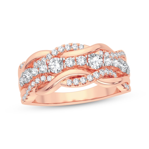 Now + Forever Round-Cut Diamond Multi-Row Twist Anniversary Band 1/2 ct tw 14K Rose Gold