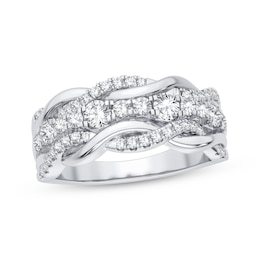 Now + Forever Round-Cut Diamond Multi-Row Twist Anniversary Band 1/2 ct tw 14K White Gold