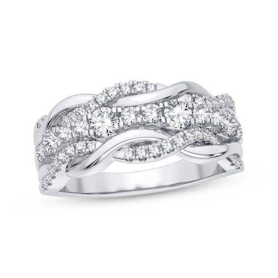 Now + Forever Round-Cut Diamond Multi-Row Twist Anniversary Band 1/2 ct tw 14K White Gold