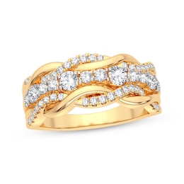 Now + Forever Round-Cut Diamond Multi-Row Twist Anniversary Band 1/2 ct tw 14K Yellow Gold