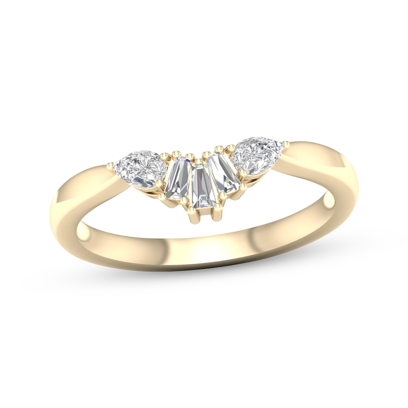 Main Image 1 of Now + Forever Pear-Shaped & Baguette-Cut Diamond Enhancer Ring 1/5 ct tw 14K Yellow Gold