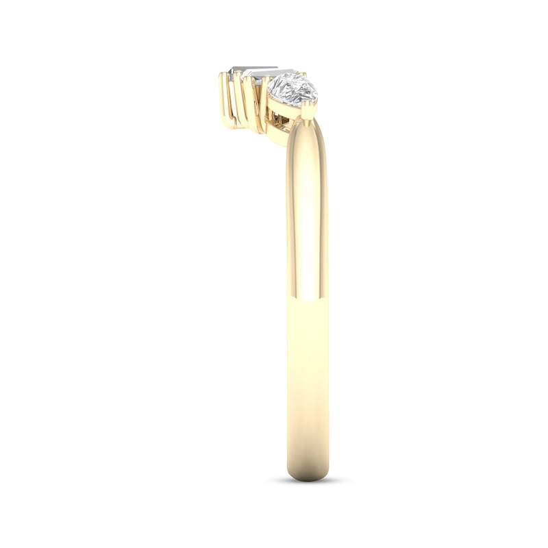 Main Image 3 of Now + Forever Pear-Shaped & Baguette-Cut Diamond Enhancer Ring 1/5 ct tw 14K Yellow Gold