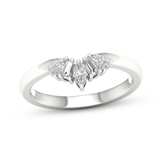 Now + Forever Marquise & Baguette-Cut Diamond Enhancer Ring 1/3 ct tw 14K White Gold