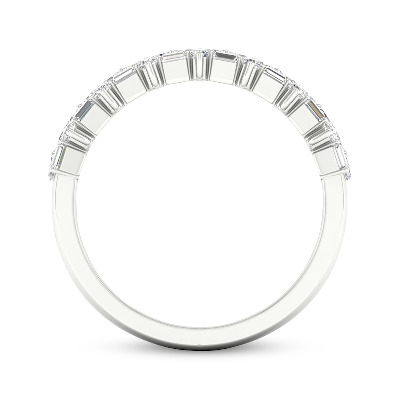 Main Image 4 of Now + Forever Baguette & Round-Cut Diamond Anniversary Band 1/2 ct tw 14K White Gold