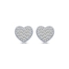Thumbnail Image 2 of Round-Cut Multi-Diamond Center Heart Stud Earrings 1/5 ct tw Sterling Silver