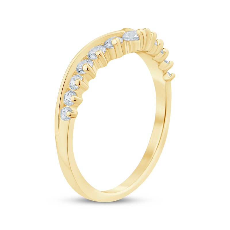 Main Image 2 of Now + Forever Diamond Chevron Anniversary Band 1/2 ct tw 14K Yellow Gold
