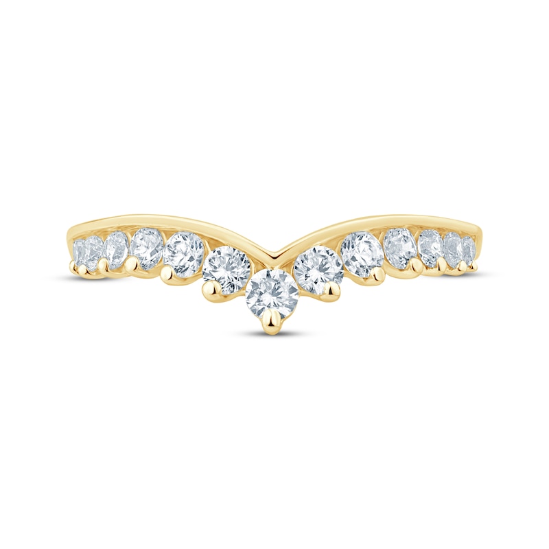 Main Image 3 of Now + Forever Diamond Chevron Anniversary Band 1/2 ct tw 14K Yellow Gold