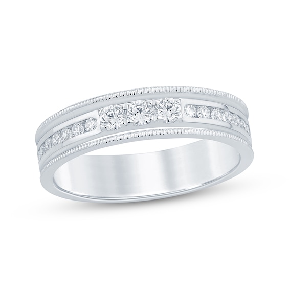 Now + Forever Vintage-Style Round-Cut Diamond Anniversary Band 1/3 ct tw 10K White Gold