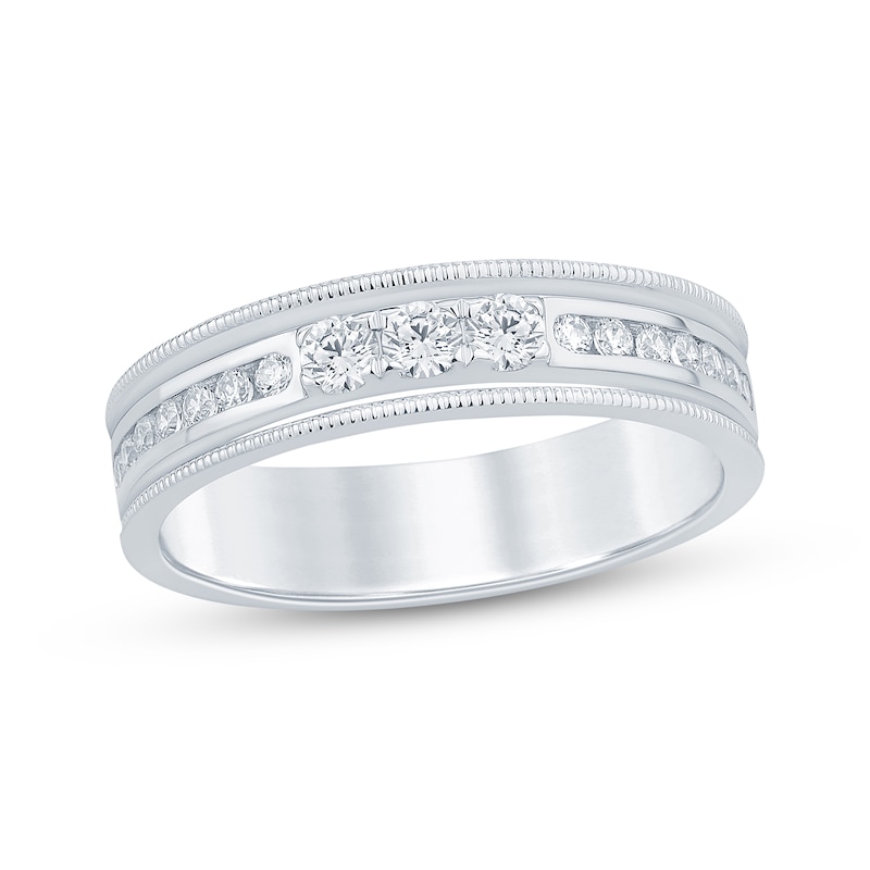 Main Image 1 of Now + Forever Vintage-Style Round-Cut Diamond Anniversary Band 1/3 ct tw 10K White Gold