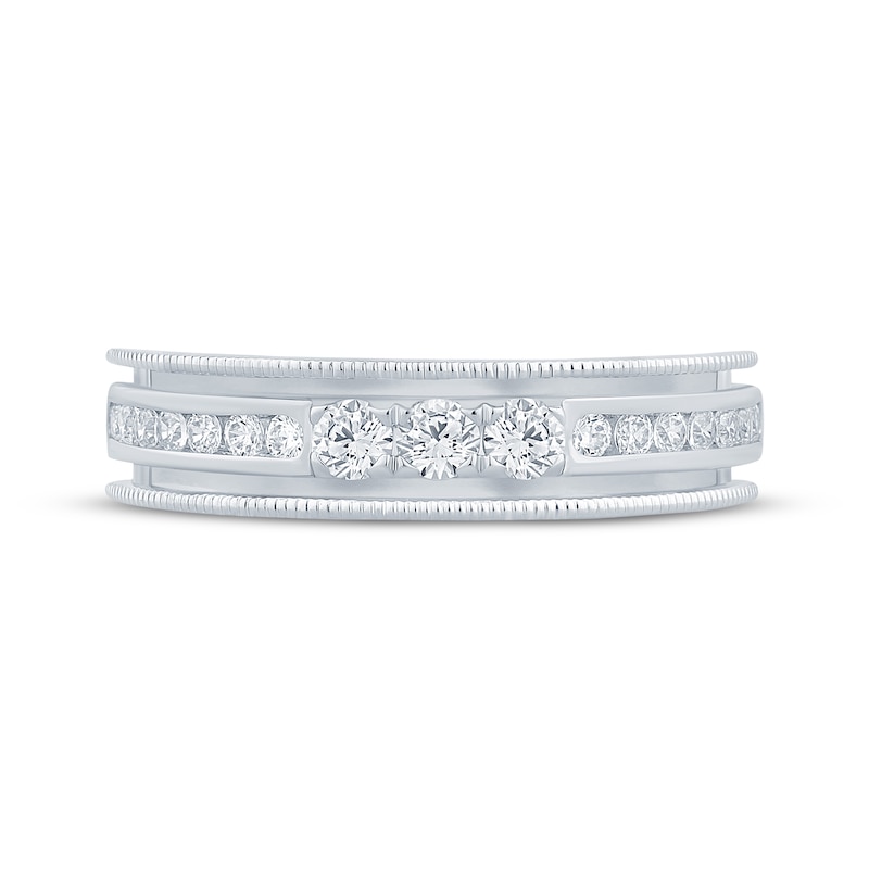 Main Image 3 of Now + Forever Vintage-Style Round-Cut Diamond Anniversary Band 1/3 ct tw 10K White Gold