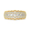Thumbnail Image 3 of Now + Forever Round-Cut Diamond Scallop-Edged Anniversary Band 1-1/2 ct tw 10K Yellow Gold