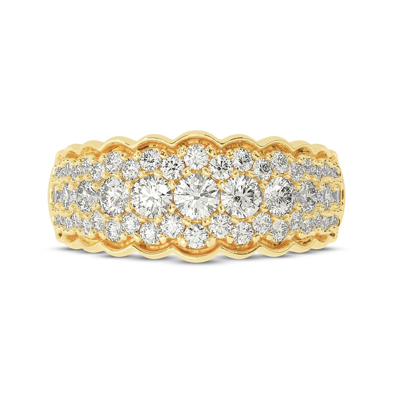 Main Image 3 of Now + Forever Round-Cut Diamond Scallop-Edged Anniversary Band 1-1/2 ct tw 10K Yellow Gold