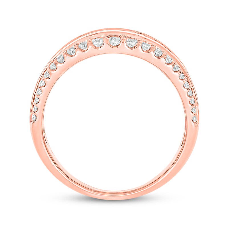 Main Image 3 of Now + Forever Baguette & Round-Cut Diamond Three-Row Anniversary Band 1 ct tw 14K Rose Gold
