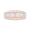 Thumbnail Image 4 of Now + Forever Baguette & Round-Cut Diamond Three-Row Anniversary Band 1 ct tw 14K Rose Gold