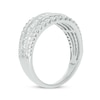 Thumbnail Image 2 of Now + Forever Baguette & Round-Cut Diamond Three-Row Anniversary Band 1 ct tw 14K White Gold
