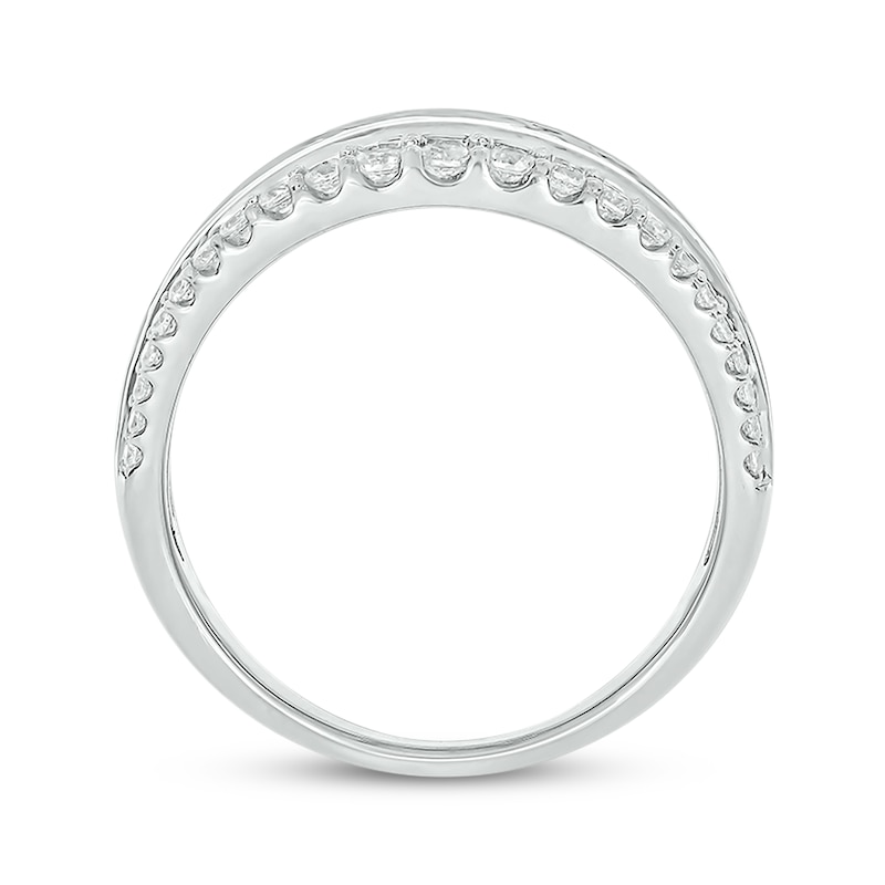 Main Image 3 of Now + Forever Baguette & Round-Cut Diamond Three-Row Anniversary Band 1 ct tw 14K White Gold