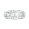 Thumbnail Image 4 of Now + Forever Baguette & Round-Cut Diamond Three-Row Anniversary Band 1 ct tw 14K White Gold