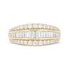 Thumbnail Image 4 of Now + Forever Baguette & Round-Cut Diamond Three-Row Anniversary Band 1 ct tw 14K Yellow Gold