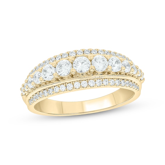 Now + Forever Round-Cut Diamond Three-Row Anniversary Band 1 ct tw 14K Yellow Gold