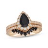 Thumbnail Image 1 of Neil Lane Pear-Shaped Black & White Diamond Bridal Set 1-7/8 ct tw 14K Yellow Gold