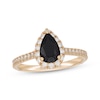 Thumbnail Image 4 of Neil Lane Pear-Shaped Black & White Diamond Engagement Ring 1-1/2 ct tw 14K Yellow Gold