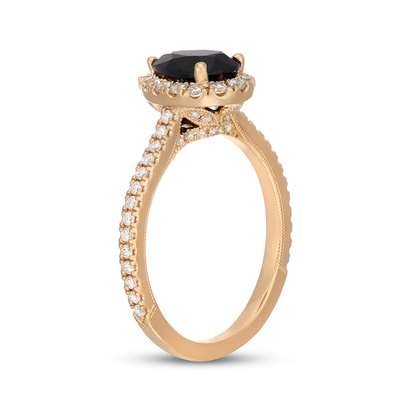 Main Image 5 of Neil Lane Pear-Shaped Black & White Diamond Engagement Ring 1-1/2 ct tw 14K Yellow Gold