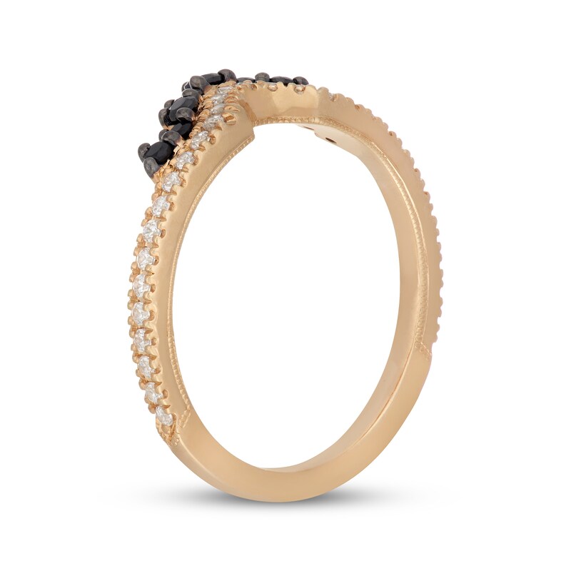 Main Image 8 of Neil Lane Black & White Diamond Notched Wedding Band 3/8 ct tw 14K Yellow Gold