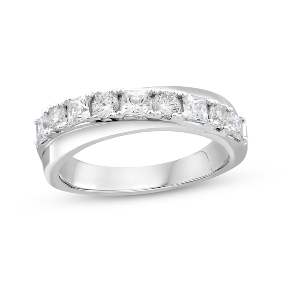 Princess & Round-Cut Diamond Anniversary Band 1 ct tw 14K White Gold | Kay