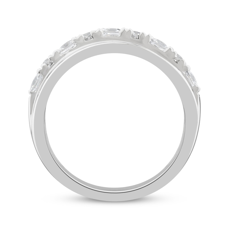 Main Image 3 of Now + Forever Princess & Round-Cut Diamond Anniversary Band 1 ct tw 14K White Gold