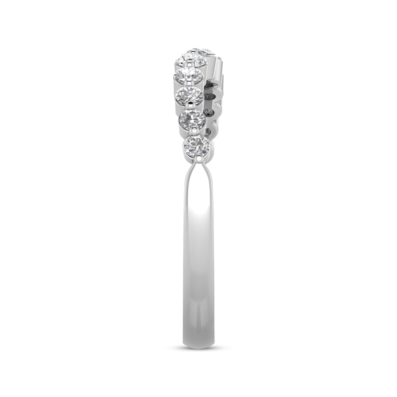 Marquise & Round-Cut Diamond Anniversary Band 1/3 ct tw 10K White Gold