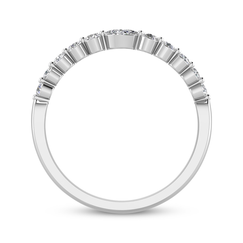 Marquise & Round-Cut Diamond Anniversary Band 1/3 ct tw 10K White Gold
