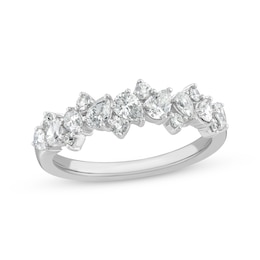 Now + Forever Pear-Shaped & Round-Cut Diamond Scatter Anniversary Band 3/4 ct tw 14K White Gold