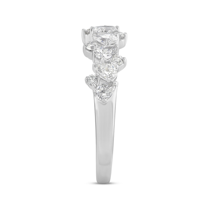 Main Image 2 of Now + Forever Pear-Shaped & Round-Cut Diamond Scatter Anniversary Band 3/4 ct tw 14K White Gold