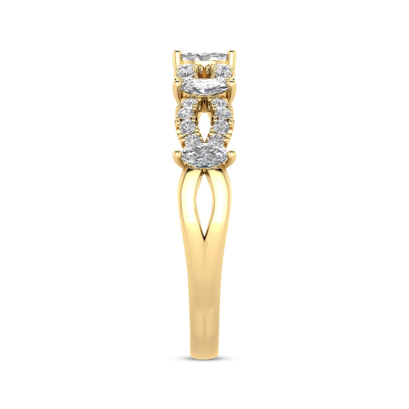 Marquise & Round-Cut Diamond Anniversary Band 3/8 ct tw 10K Yellow Gold